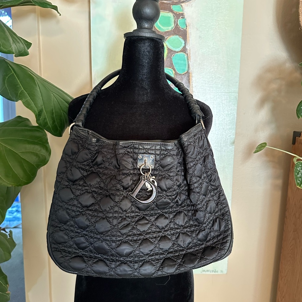 Black Dior Quilted Shoulder Bag with Silver Hardware - Picture 1 of 9